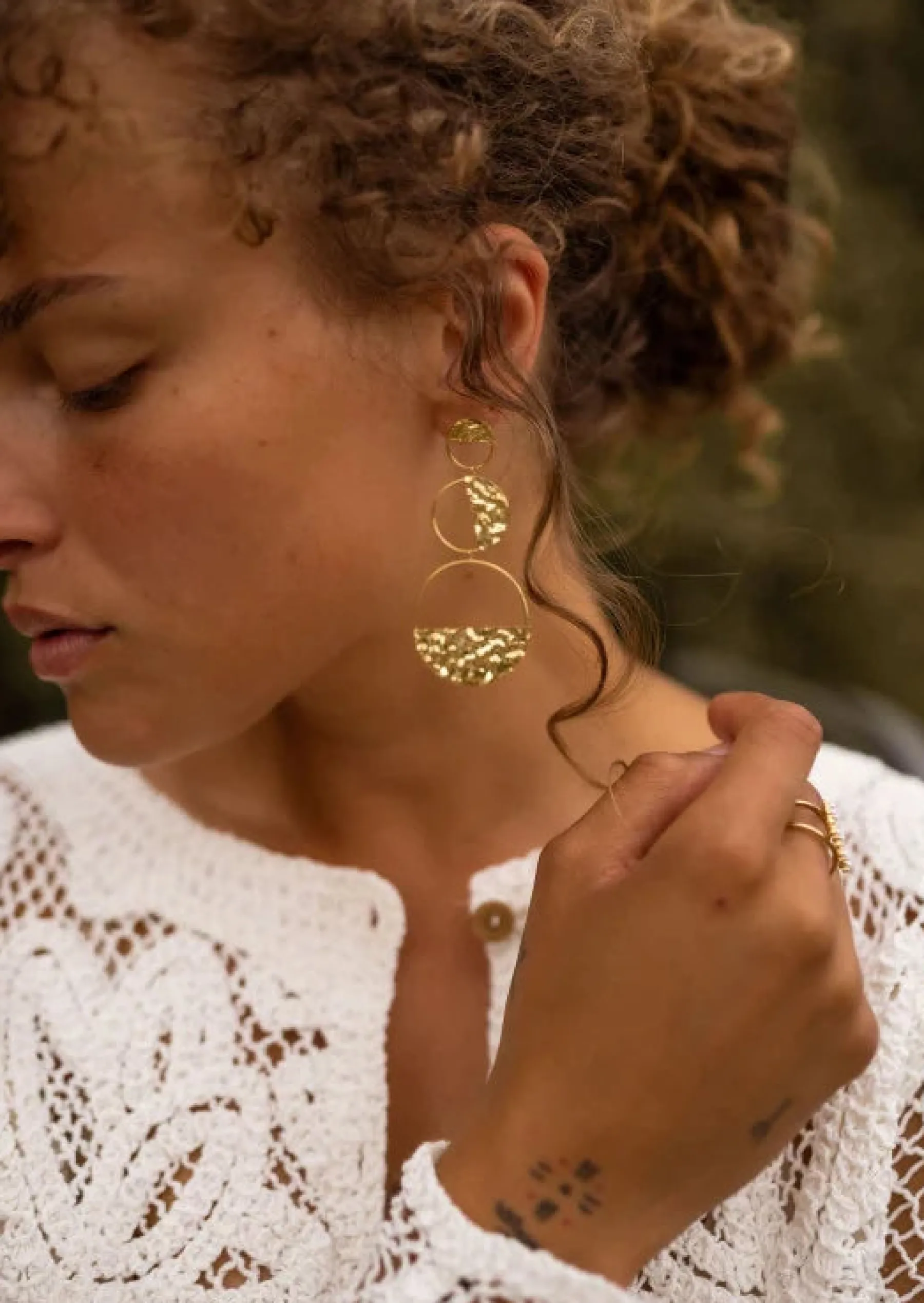 Boucles d'oreilles-EASY-CLOTHES Boucles d’Oreilles Allon - Dorées - 3 Cercles - BijouxEasy Clothes Dorées