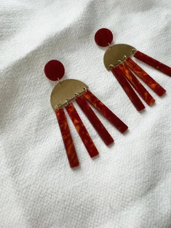 Boucles d'oreilles-EASY-CLOTHES Boucles d’oreilles Bonko - dorées et briqueEasy Clothes Dorées et brique       