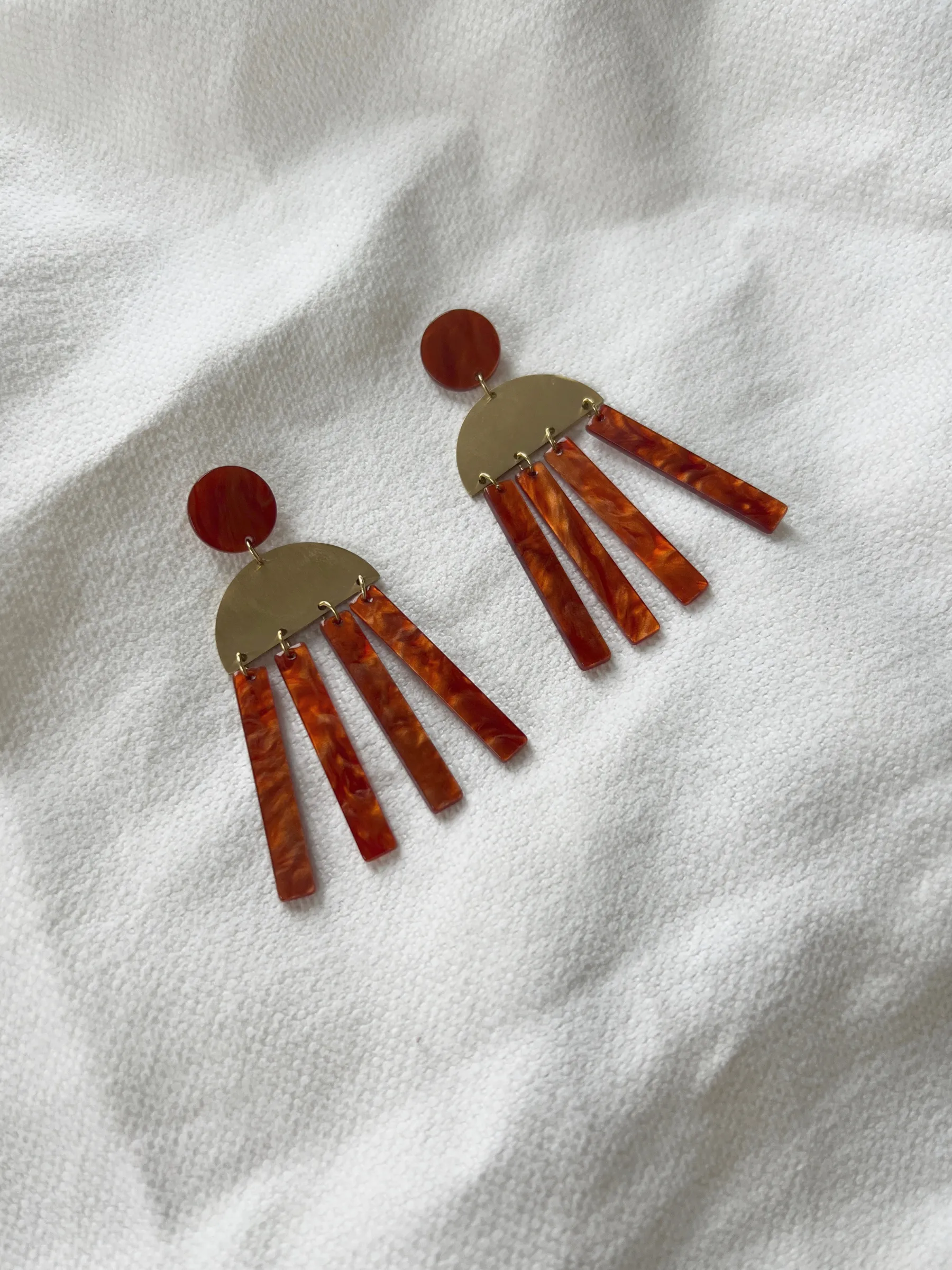 Boucles d'oreilles-EASY-CLOTHES Boucles d’oreilles Bonko - dorées et briqueEasy Clothes Dorées et brique
