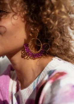 Boucles d'oreilles-EASY-CLOTHES Boucles d’Oreilles Brien - Dorées & MauvesEasy Clothes Mauves