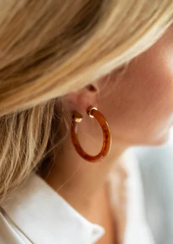 Boucles d'oreilles-EASY-CLOTHES Boucles d’oreilles Bruna dorées | Boucles d'oreilles effet écaillé | Prêt-à-porter en ligne | Easy Clothes Dorées