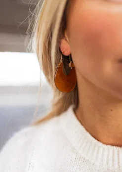 Boucles d'oreilles-EASY-CLOTHES Boucles d’oreilles Gufa dorées et brunes | Boucles d'oreilles originales | Prêt-à-porter en ligne | Easy Clothes Dorées et brunes       