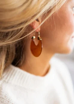 Boucles d'oreilles-EASY-CLOTHES Boucles d’oreilles Gufa dorées et brunes | Boucles d'oreilles originales | Prêt-à-porter en ligne | Easy Clothes Dorées et brunes       