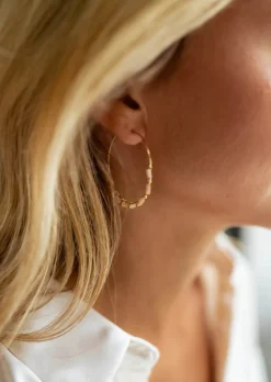 Boucles d'oreilles-EASY-CLOTHES Boucles d’oreilles Guna dorées | Anneaux perlés | Prêt-à-porter en ligne | Easy Clothes Dorées       