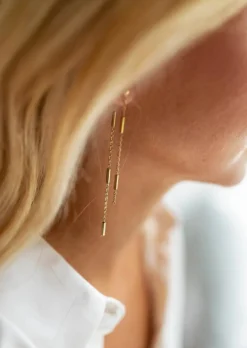 Boucles d'oreilles-EASY-CLOTHES Boucles d’oreilles Laryta dorées | Boucles d’oreilles pendantes | Prêt-à-porter en ligne | Easy Clothes Dorées       