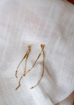 Boucles d'oreilles-EASY-CLOTHES Boucles d’oreilles Laryta dorées | Boucles d’oreilles pendantes | Prêt-à-porter en ligne | Easy Clothes Dorées       