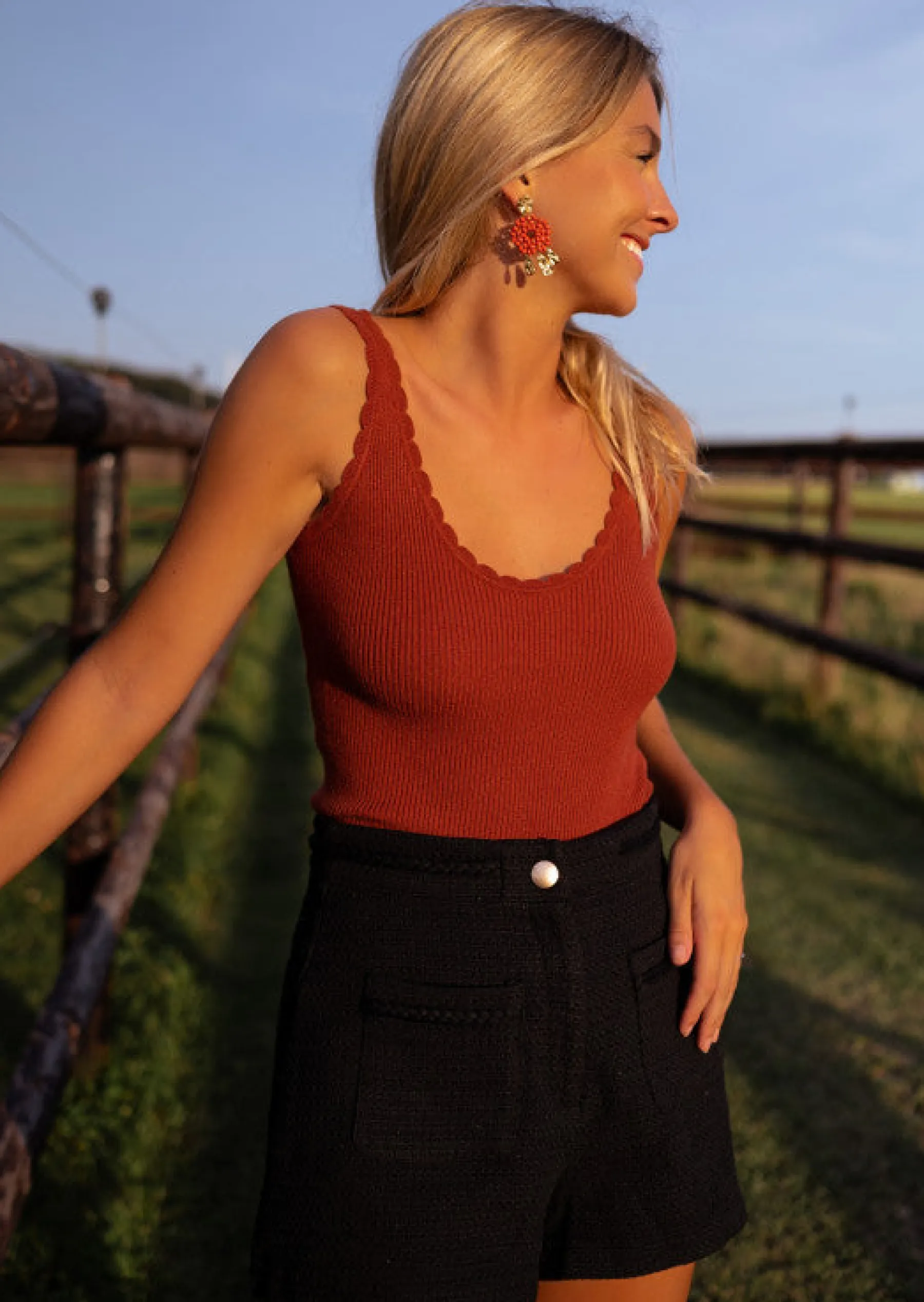 Boucles d'oreilles-EASY-CLOTHES Boucles d’oreilles Nitra - Perles Terracotta - Bijoux Easy Clothes Terracotta