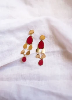 Boucles d'oreilles-EASY-CLOTHES Boucles d’oreilles Noan - dorées et rosesEasy Clothes Dorées et roses       