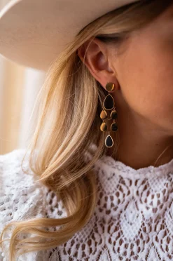 Boucles d'oreilles-EASY-CLOTHES Boucles d’oreilles Noan - dorées et noiresEasy Clothes Dorées et noires       