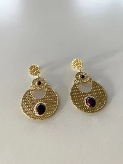 Boucles d'oreilles-EASY-CLOTHES Boucles d’oreilles Rahia - dorées et mauvesEasy Clothes Dorées et mauves       