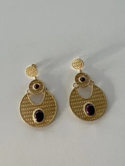 Boucles d'oreilles-EASY-CLOTHES Boucles d’oreilles Rahia - dorées et mauvesEasy Clothes Dorées et mauves