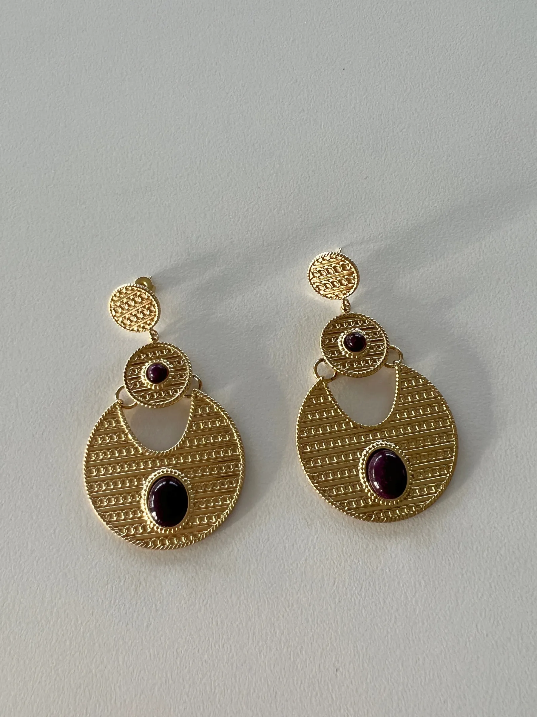 Boucles d'oreilles-EASY-CLOTHES Boucles d’oreilles Rahia - dorées et mauvesEasy Clothes Dorées et mauves