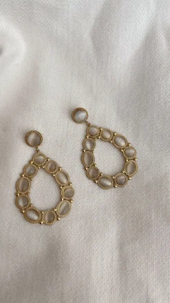 Boucles d'oreilles-EASY-CLOTHES Boucles d’oreilles Sana - dorées et écruesEasy Clothes Dorées et écrues       
