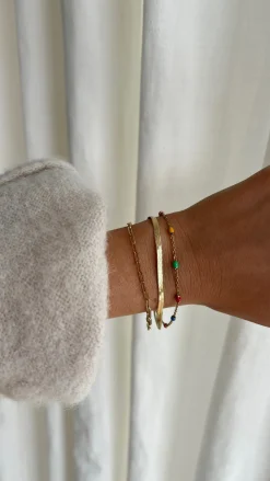 Bracelets-EASY-CLOTHES Bracelet Edona - doré et multicoloreEasy Clothes Doré et multicolore