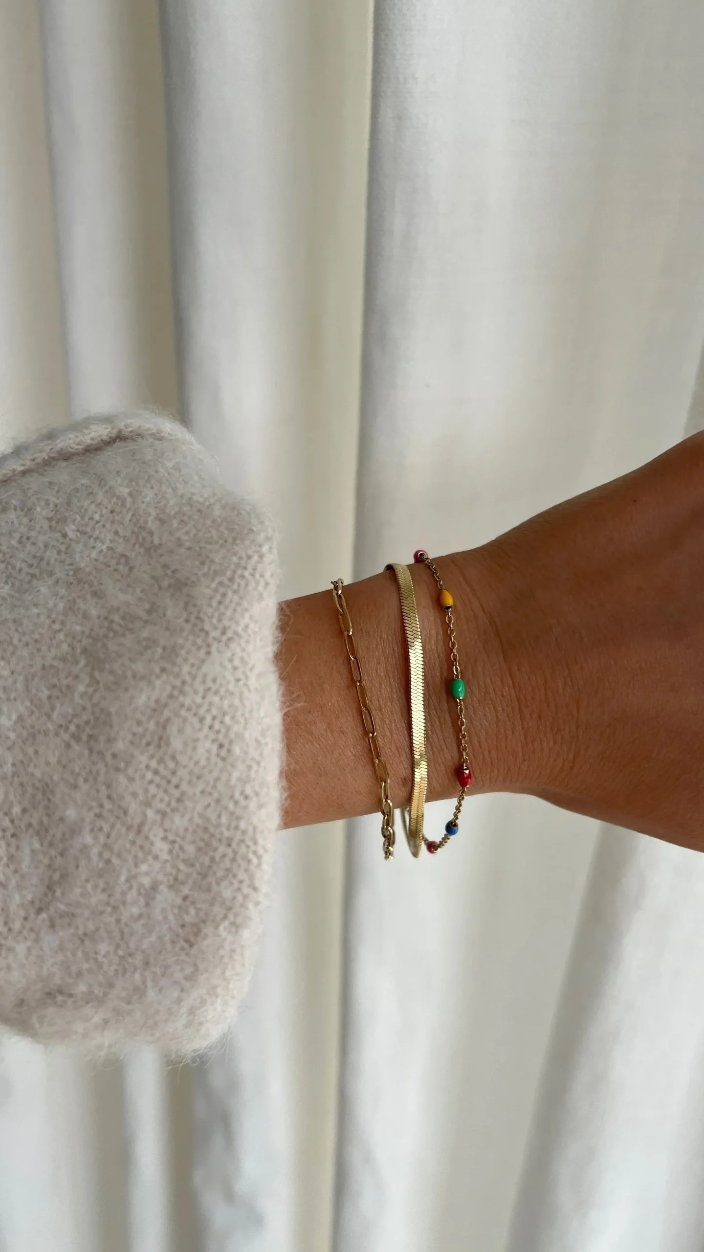 Bracelets-EASY-CLOTHES Bracelet Edona - doré et multicoloreEasy Clothes Doré et multicolore