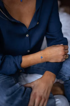 Bracelets-EASY-CLOTHES Bracelet Maiwen - Doré et bleuEasy Clothes Doré et bleu