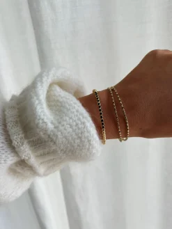 Bracelets-EASY-CLOTHES Bracelet Riles - noir et doréEasy Clothes Noir et doré