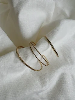 Bracelets-EASY-CLOTHES Bracelet Riles - noir et doréEasy Clothes Noir et doré       
