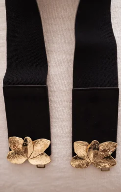Ceintures-EASY-CLOTHES Ceinture Ju - Noire - Boucle Feuille - AjustableEasy Clothes Noire       