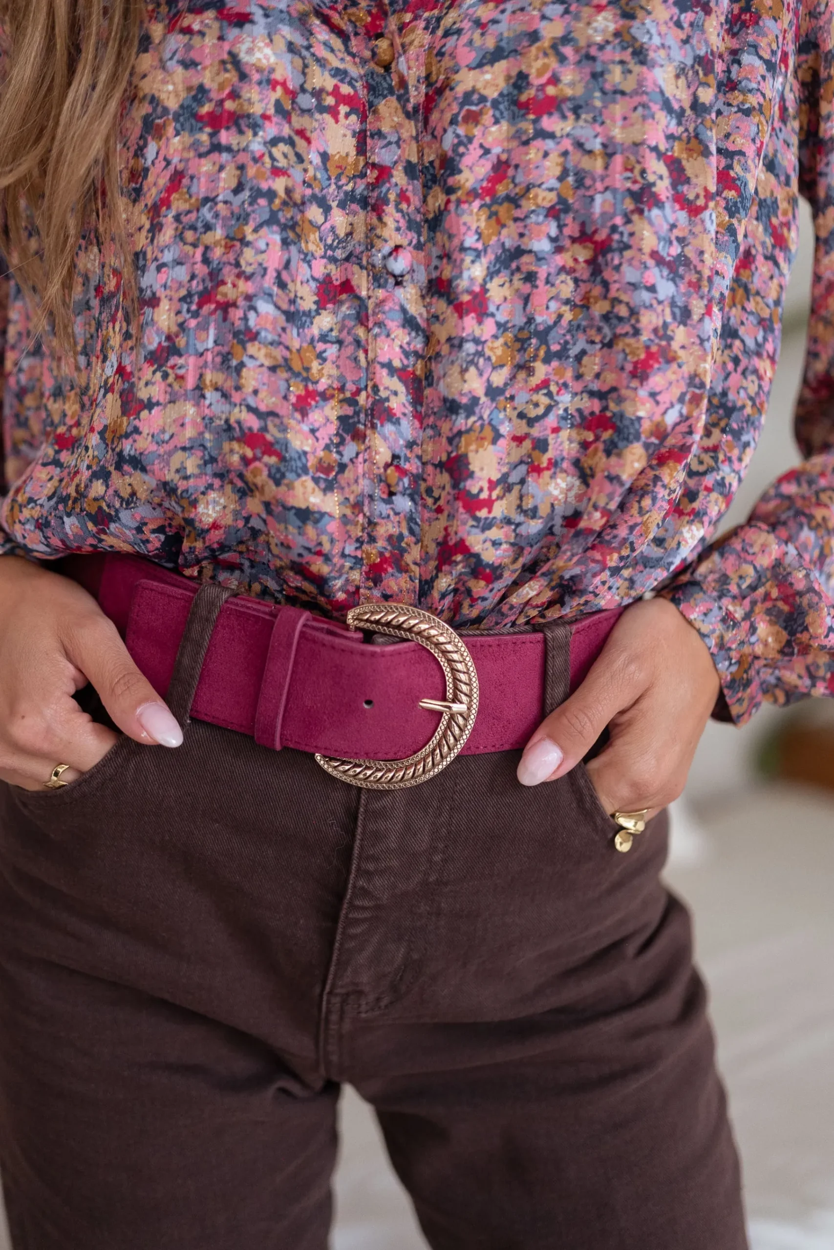 Ceintures-EASY-CLOTHES Ceinture Marick - bordeauxEasy Clothes Bordeaux