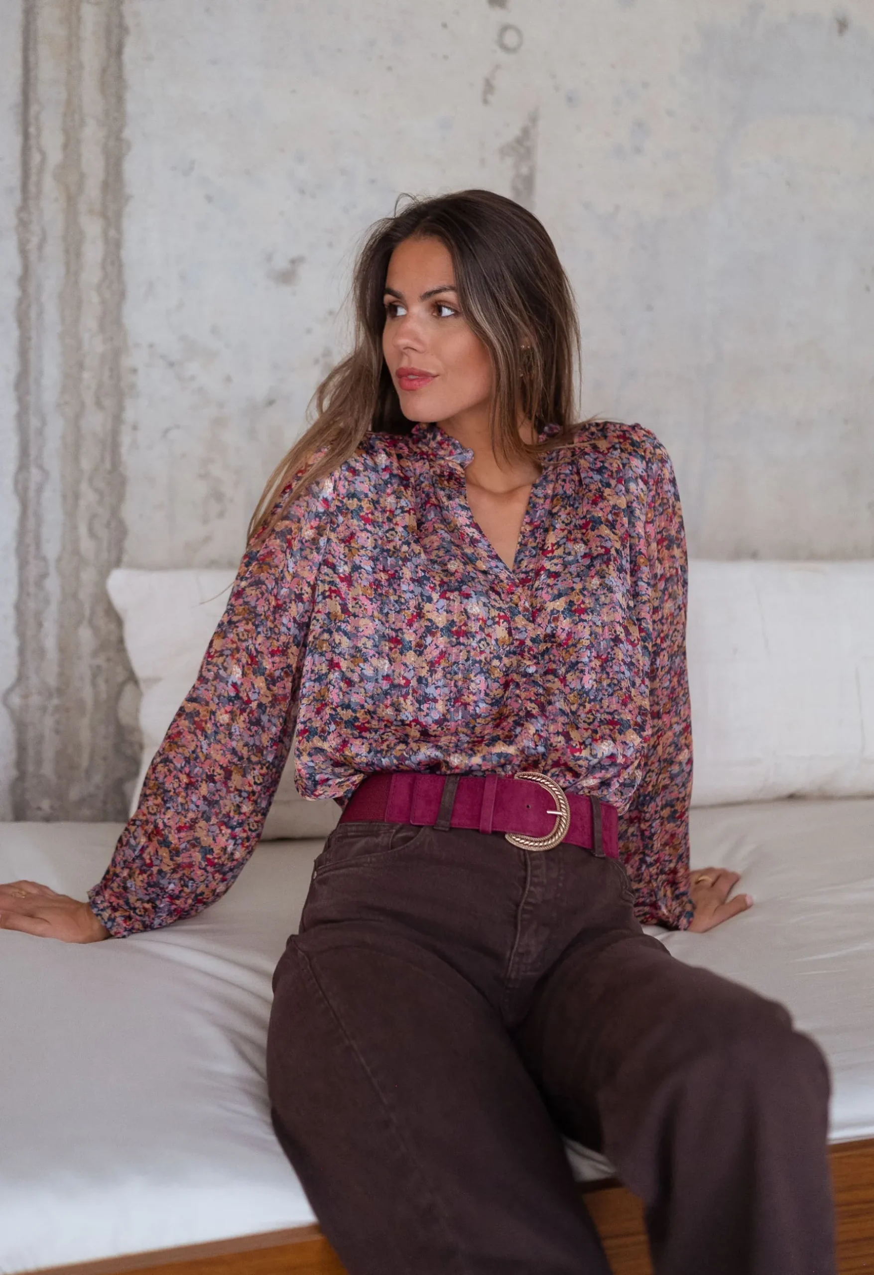 Ceintures-EASY-CLOTHES Ceinture Marick - bordeauxEasy Clothes Bordeaux