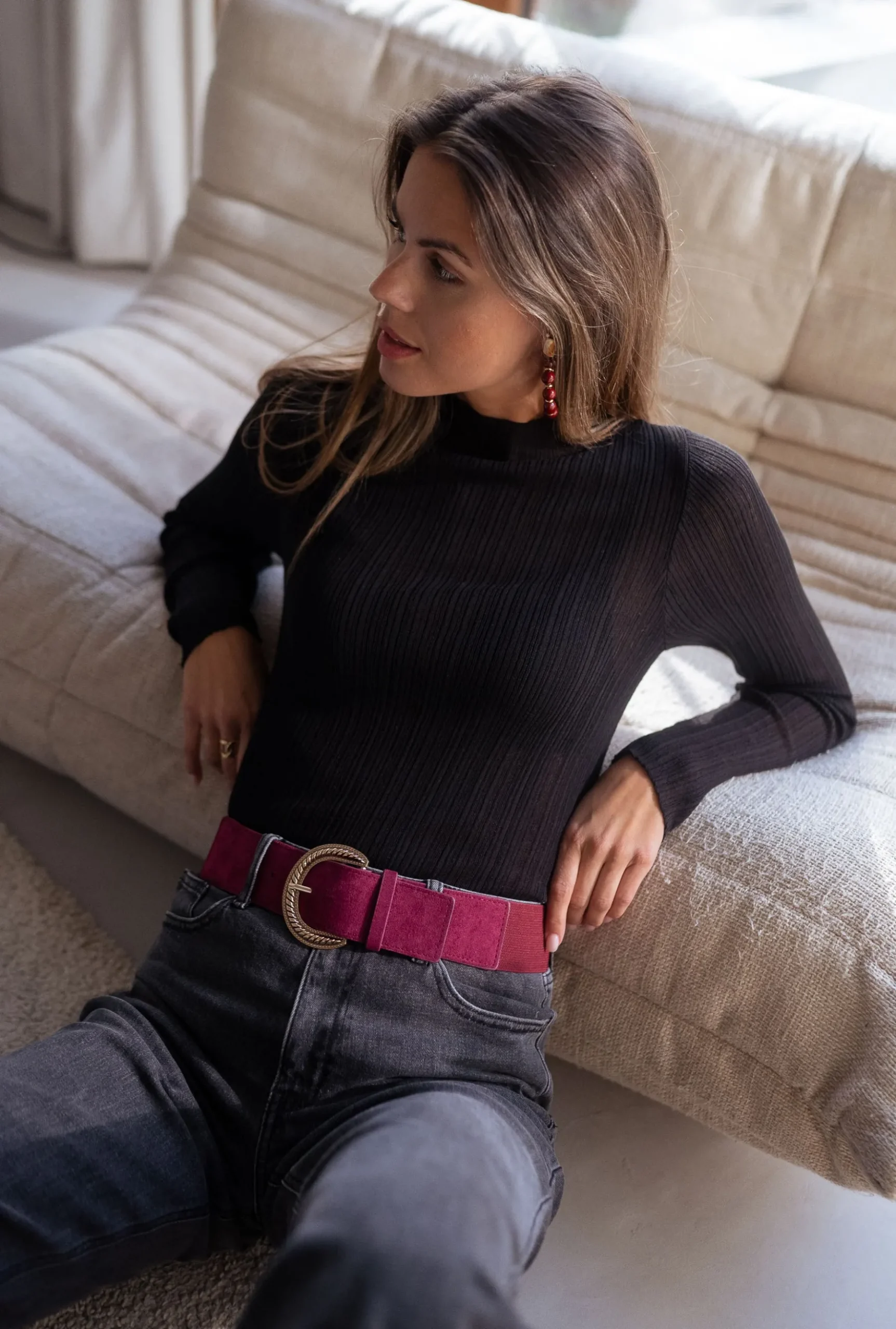 Ceintures-EASY-CLOTHES Ceinture Marick - bordeauxEasy Clothes Bordeaux