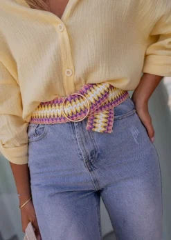 Ceintures-EASY-CLOTHES Ceinture Marja rose | Ceinture tressée rose | Prêt-à-porter en ligne | Easy Clothes Rose       
