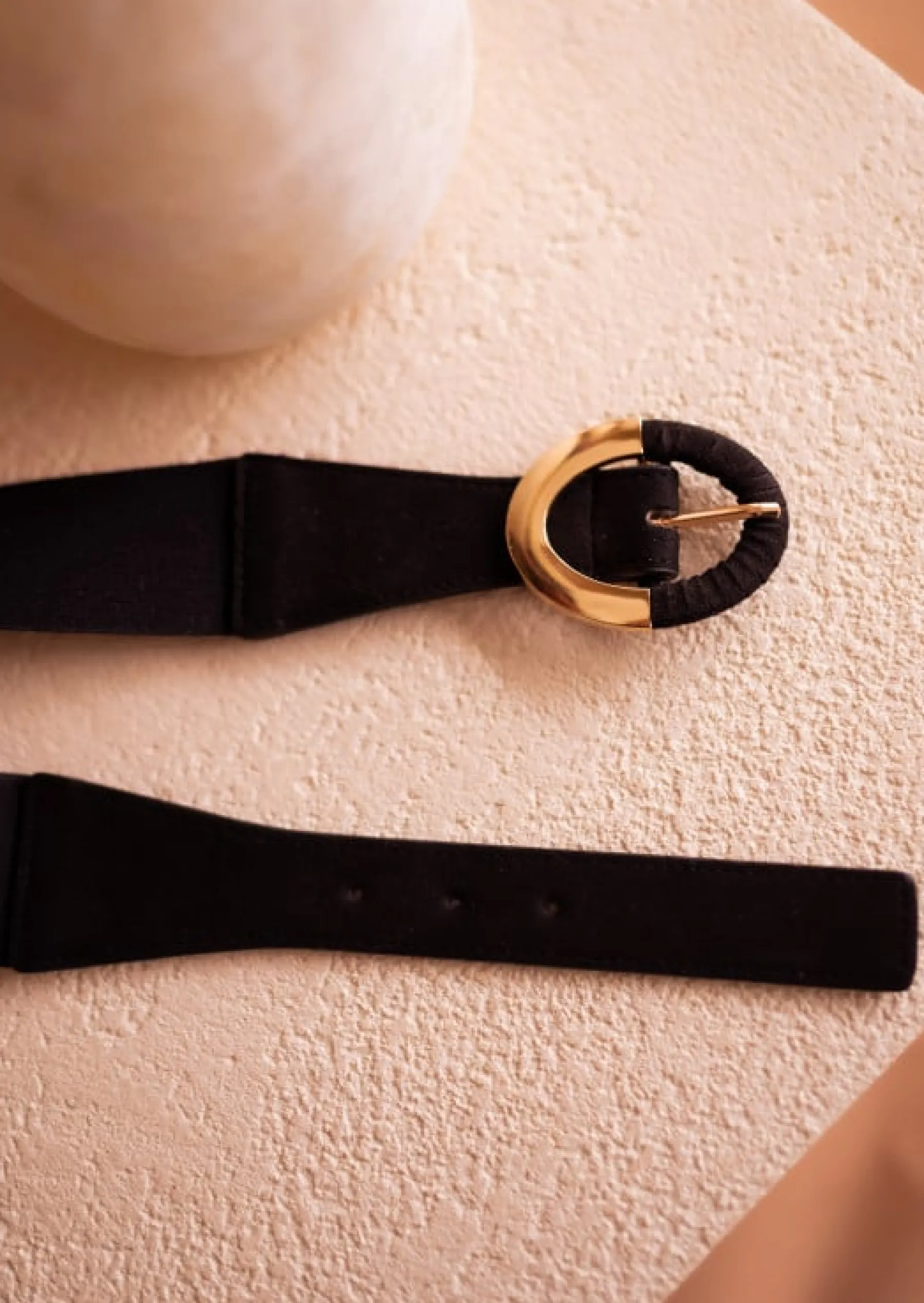 Ceintures-EASY-CLOTHES Ceinture Noire - Jako - Finition DoréeEasy Clothes Noire