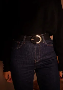 Ceintures-EASY-CLOTHES Ceinture Noire - Jako - Finition DoréeEasy Clothes Noire
