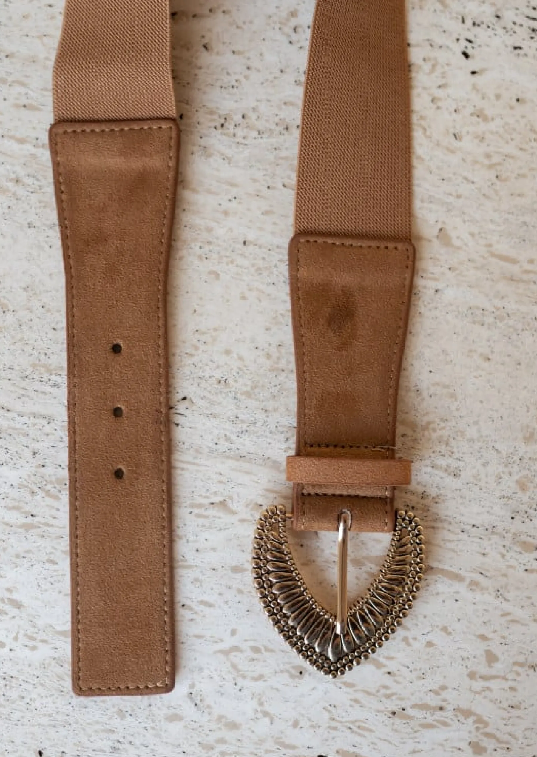 Ceintures-EASY-CLOTHES Ceinture Safa Camel - Boucle Dorée - AjustableEasy Clothes Camel