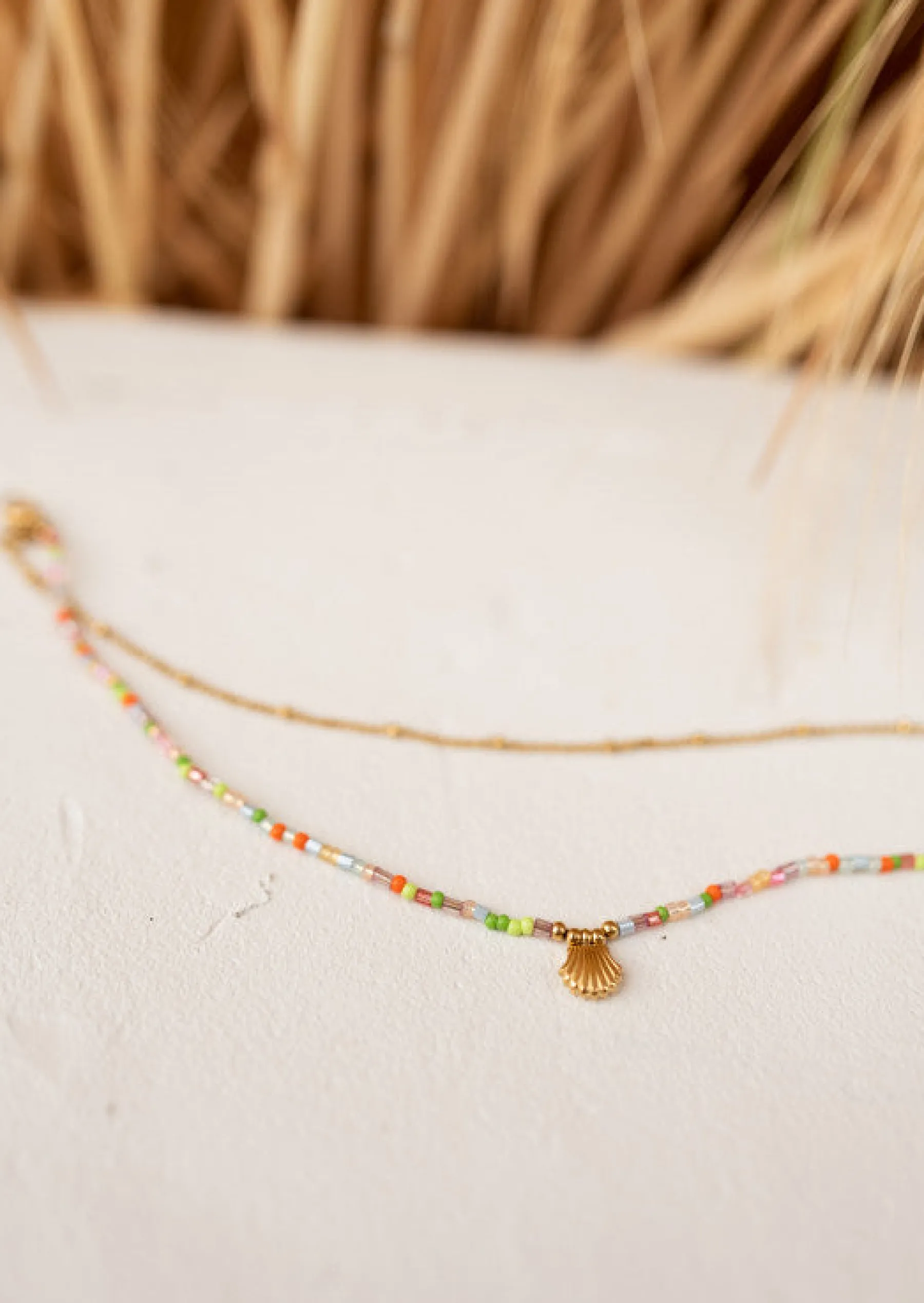 Bracelets-EASY-CLOTHES Chaine de Cheville Dorée Gunzo - Multi Couleurs - Pendentif CoquillageEasy Clothes Multi couleurs et dorée