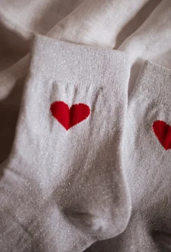 Chaussettes-EASY-CLOTHES Chaussettes - Heart - Paillettes argentéesEasy Clothes Argentées       