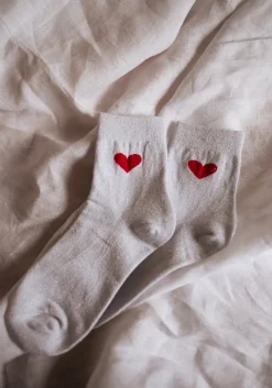 Chaussettes-EASY-CLOTHES Chaussettes - Heart - Paillettes argentéesEasy Clothes Argentées       