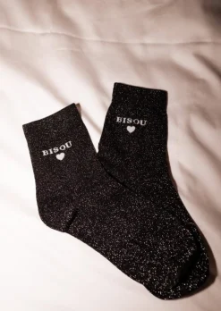 Chaussettes-EASY-CLOTHES Chaussettes Bisou - Noires Brillantes - Easy Clothes Noires brillantes       