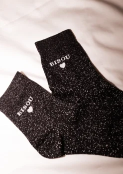 Chaussettes-EASY-CLOTHES Chaussettes Bisou - Noires Brillantes - Easy Clothes Noires brillantes       