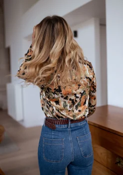Chemisiers & Blouses-EASY-CLOTHES Chemise Anais à motifs | Chemise classique femme | Prêt-à-porter en ligne | Easy Clothes À motifs