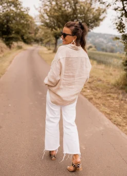 Chemisiers & Blouses-EASY-CLOTHES Chemise Arkie - beige en linEasy Clothes Beige en lin       