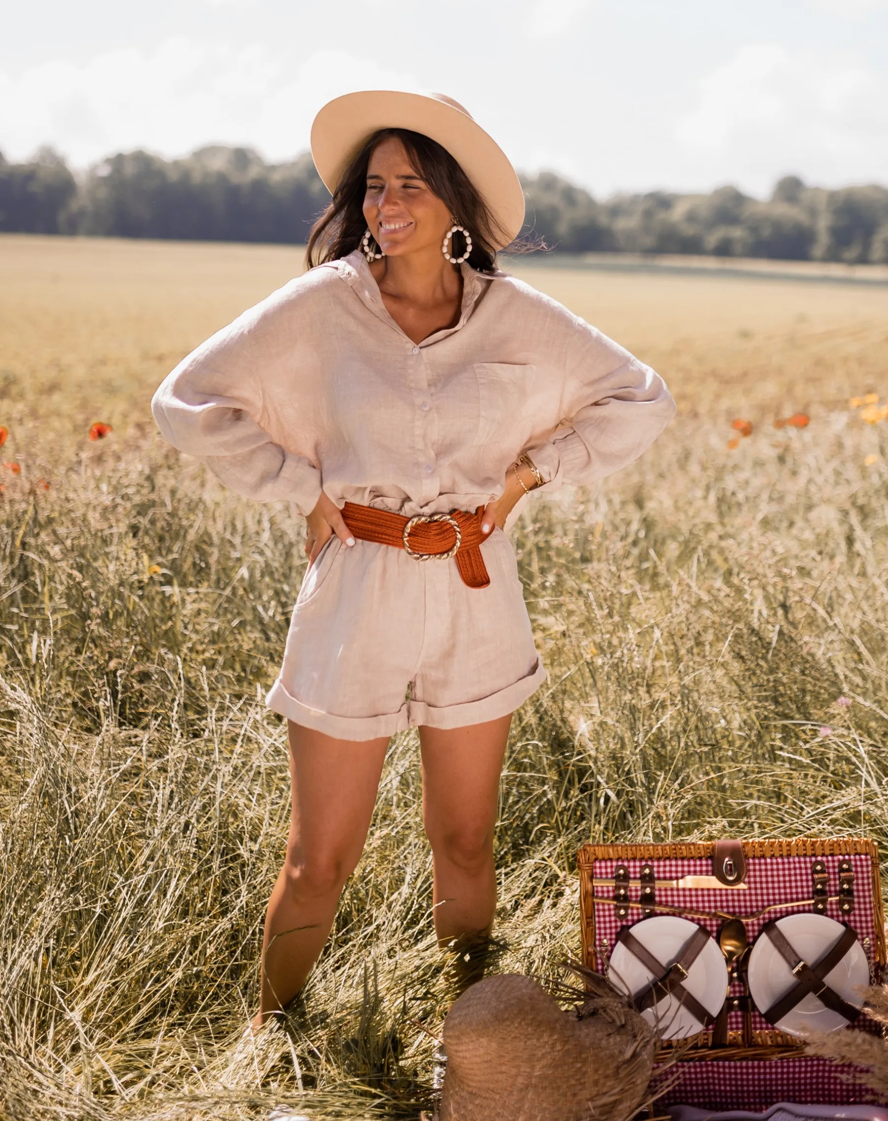 Chemisiers & Blouses-EASY-CLOTHES Chemise Arkie - beige en linEasy Clothes Beige en lin