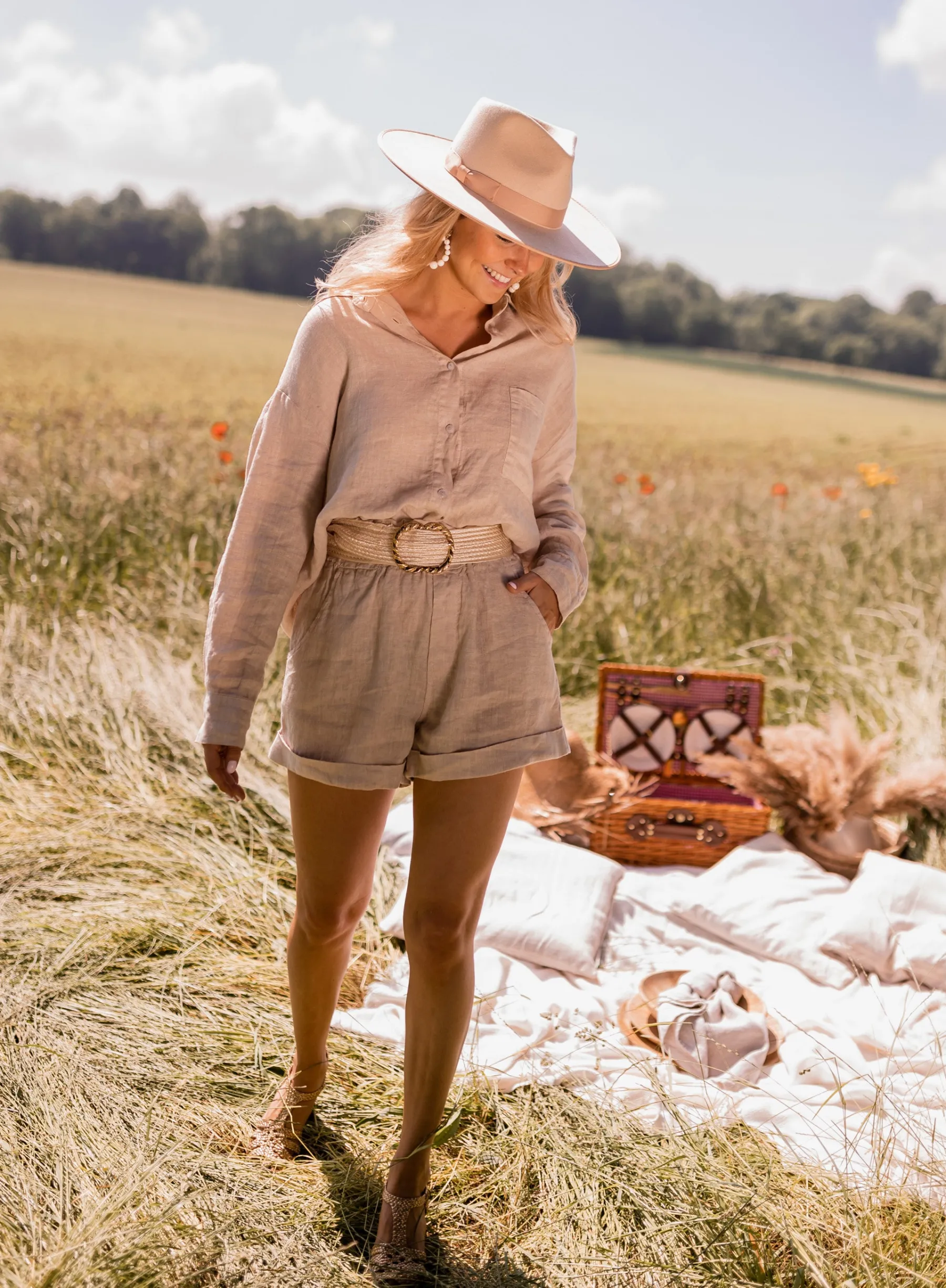Chemisiers & Blouses-EASY-CLOTHES Chemise Arkie - beige en linEasy Clothes Beige en lin