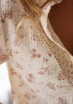 Chemisiers & Blouses-EASY-CLOTHES Chemise Basile Écrue - Gaze de Coton - BroderieEasy Clothes Écrue       