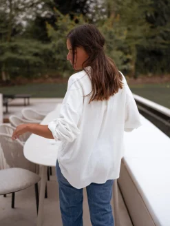 Chemisiers & Blouses-EASY-CLOTHES Chemise blanca - écrue en linEasy Clothes Écrue en lin       