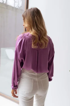 Chemisiers & Blouses-EASY-CLOTHES Chemise Britte - mauveEasy Clothes Mauve       