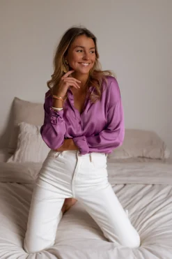 Chemisiers & Blouses-EASY-CLOTHES Chemise Britte - mauveEasy Clothes Mauve       
