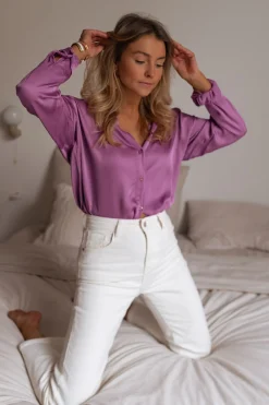 Chemisiers & Blouses-EASY-CLOTHES Chemise Britte - mauveEasy Clothes Mauve       