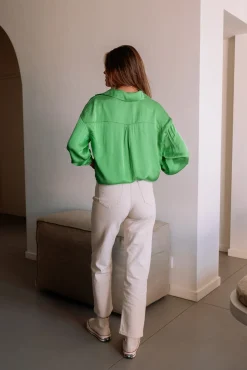 Chemisiers & Blouses-EASY-CLOTHES Chemise Britte - vertEasy Clothes Vert       