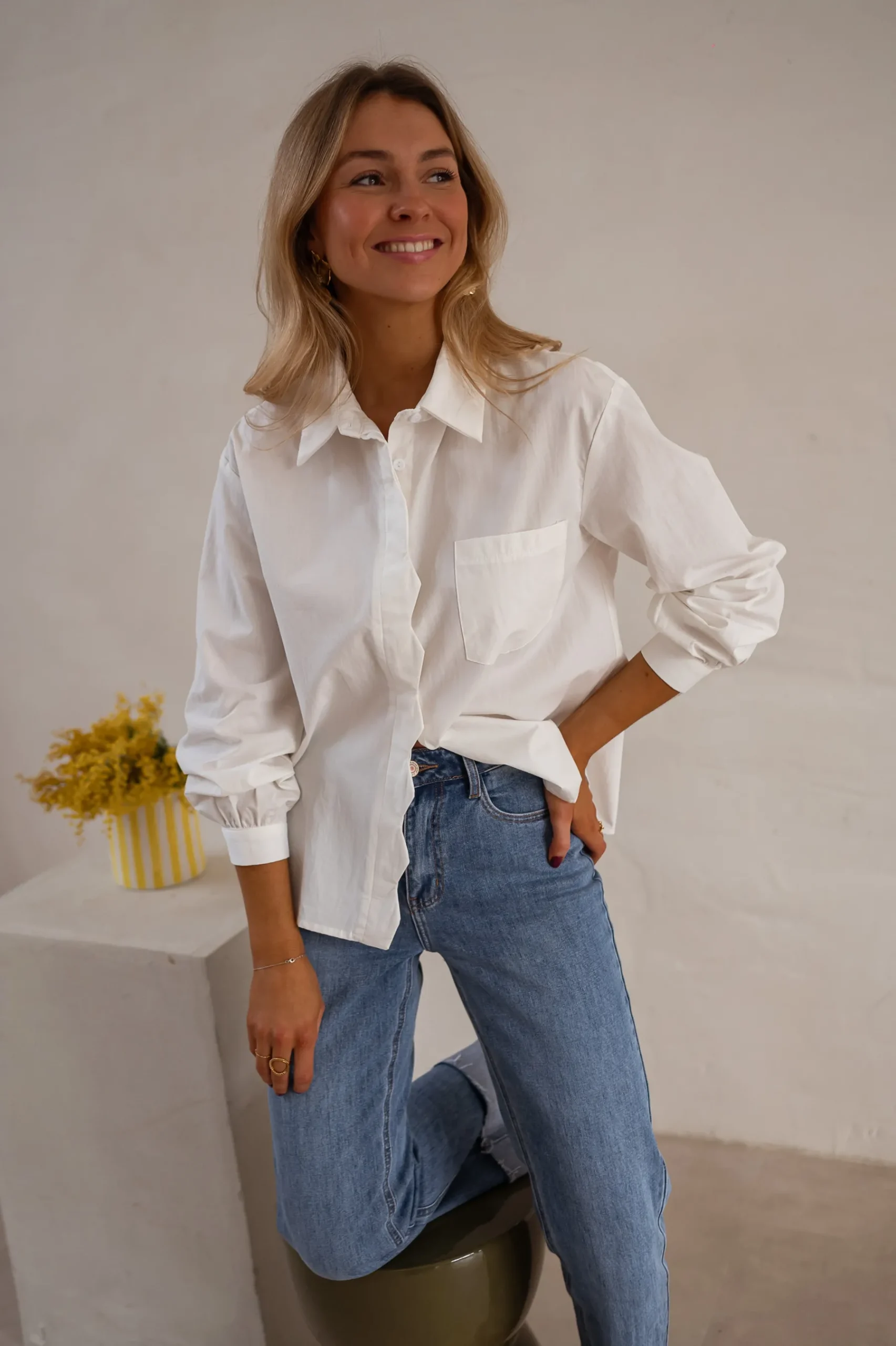 Chemisiers & Blouses-EASY-CLOTHES Chemise Dianne - Écrue - Vêtements FemmeEasy Clothes Écrue