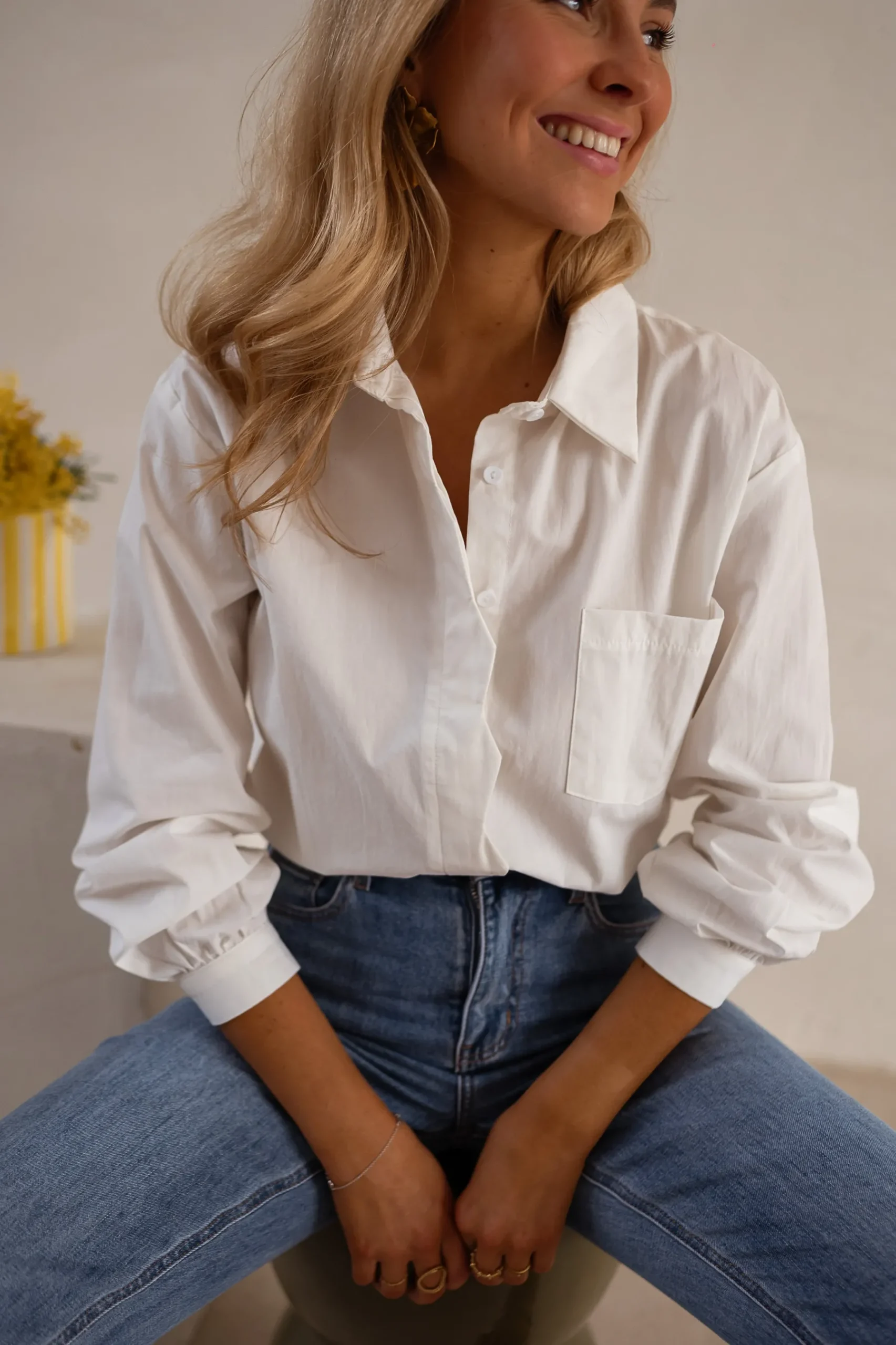 Chemisiers & Blouses-EASY-CLOTHES Chemise Dianne - Écrue - Vêtements FemmeEasy Clothes Écrue