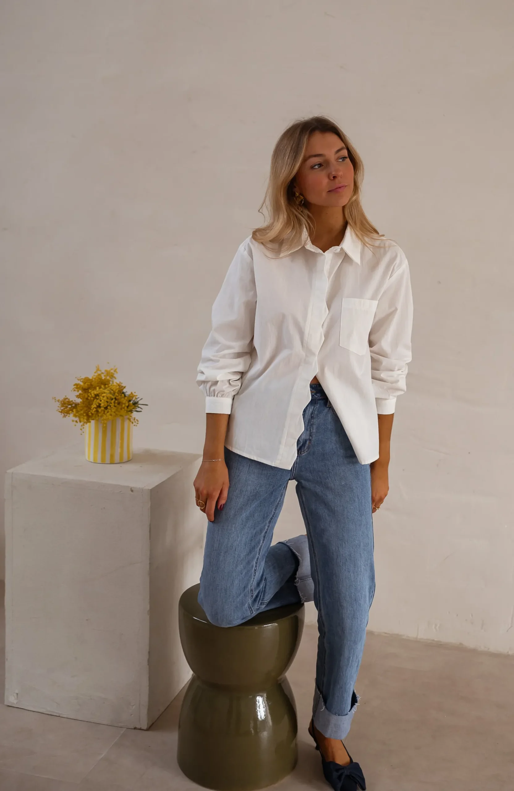 Chemisiers & Blouses-EASY-CLOTHES Chemise Dianne - Écrue - Vêtements FemmeEasy Clothes Écrue