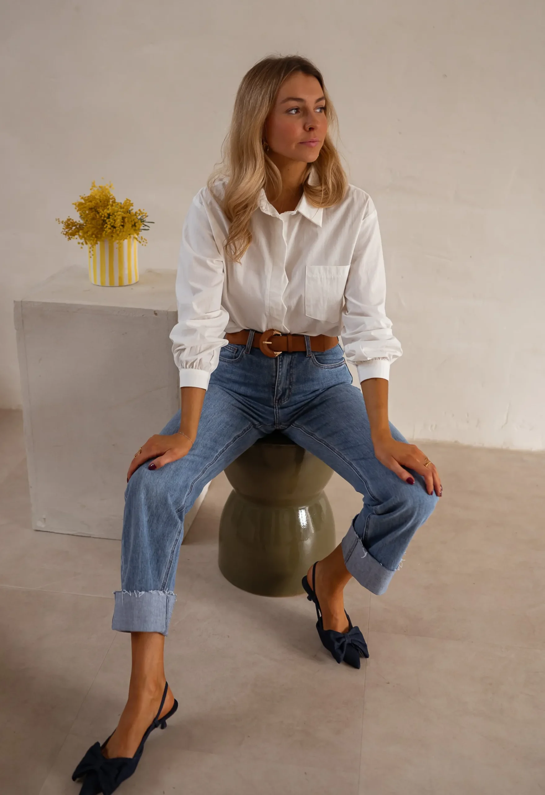 Chemisiers & Blouses-EASY-CLOTHES Chemise Dianne - Écrue - Vêtements FemmeEasy Clothes Écrue