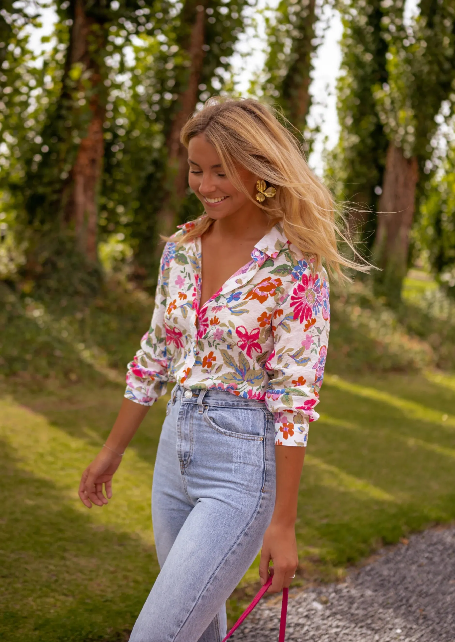 Chemisiers & Blouses-EASY-CLOTHES Chemise Edda - Motifs À Fleurs - MulticoloreEasy Clothes À fleurs